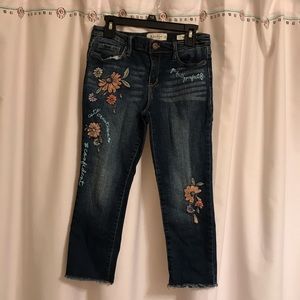 Jessica Simpson Embroidered Crop Jean Girl Size 12